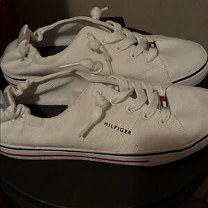Tommy Hilfiger White Canvas Sneakers